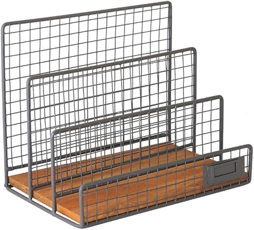 YUAN Metalldraht hängende Magazin-Datei Halter Bin 3 Slot Desktop
