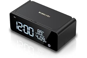 Wishluck Ultrasonic Jewelry Cleaner Machine - Ultrasonic Cleaner 48KHz/24W, Tabletop LED Display Alarm Clock with 500ml Stainless Ultrasonic Cleaning Tank for Jewelry, Glasses, Rings, Diamonds - Black