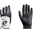 HIRZL Trust Control 2.0 Golf Gloves, All Weather Mens Golf Glove, White/Black, Kangaroo Leather Palm, Cabretta Leather Backhand, Trusted by Pro’s, Sweat Free, Ultimate Grip