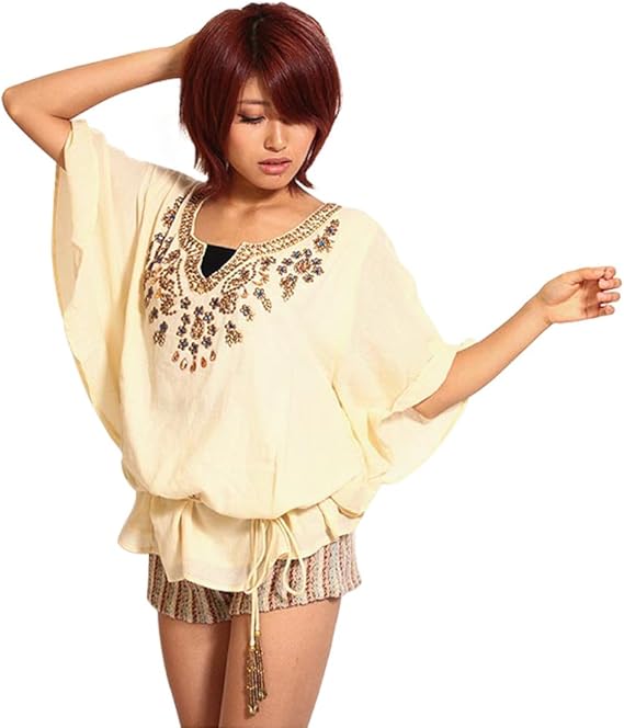 Amazon アニーシャ イスラトップ クリーム シャツ ブラウス 通販