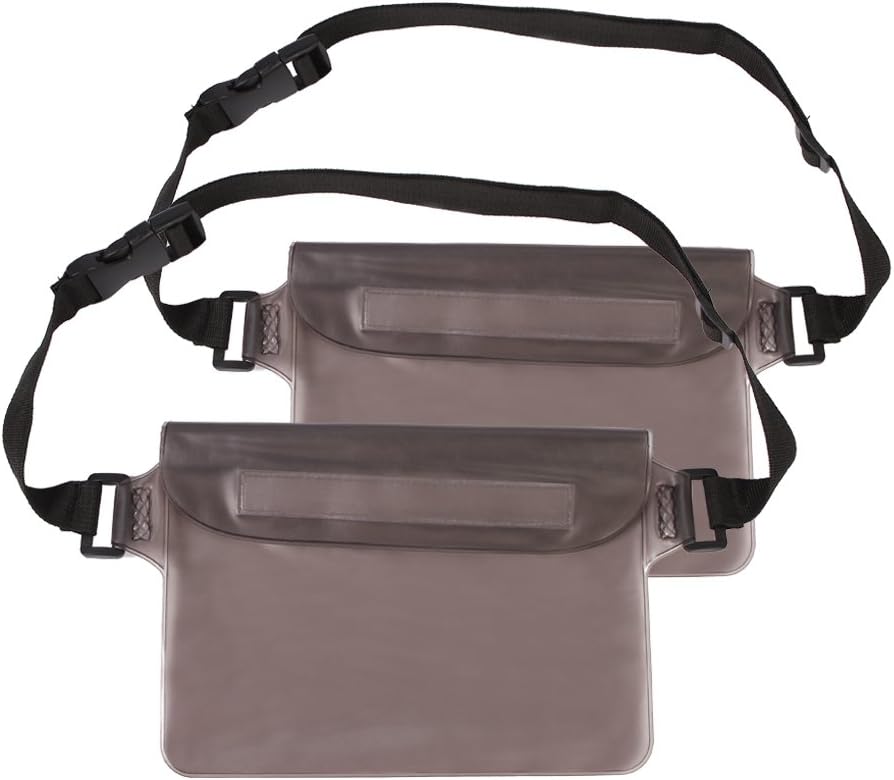 KOOYAOO Waterproof Pouch Bag with Adjustable Long Waist Strap for Beach, Swim, Boating, Kayaking, Hiking,Super Lightweight and Convenient