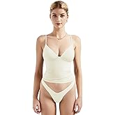 SUUKSESS Women Sexy Deep V Neck Sleeveless Fitted Basic Tops Y2K Tank Top Cami