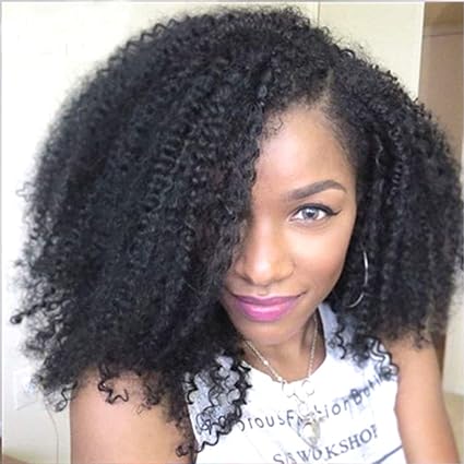 Bluple Afro Kinkys Curly 4b 4c Clip In Human Hair Extensions Real