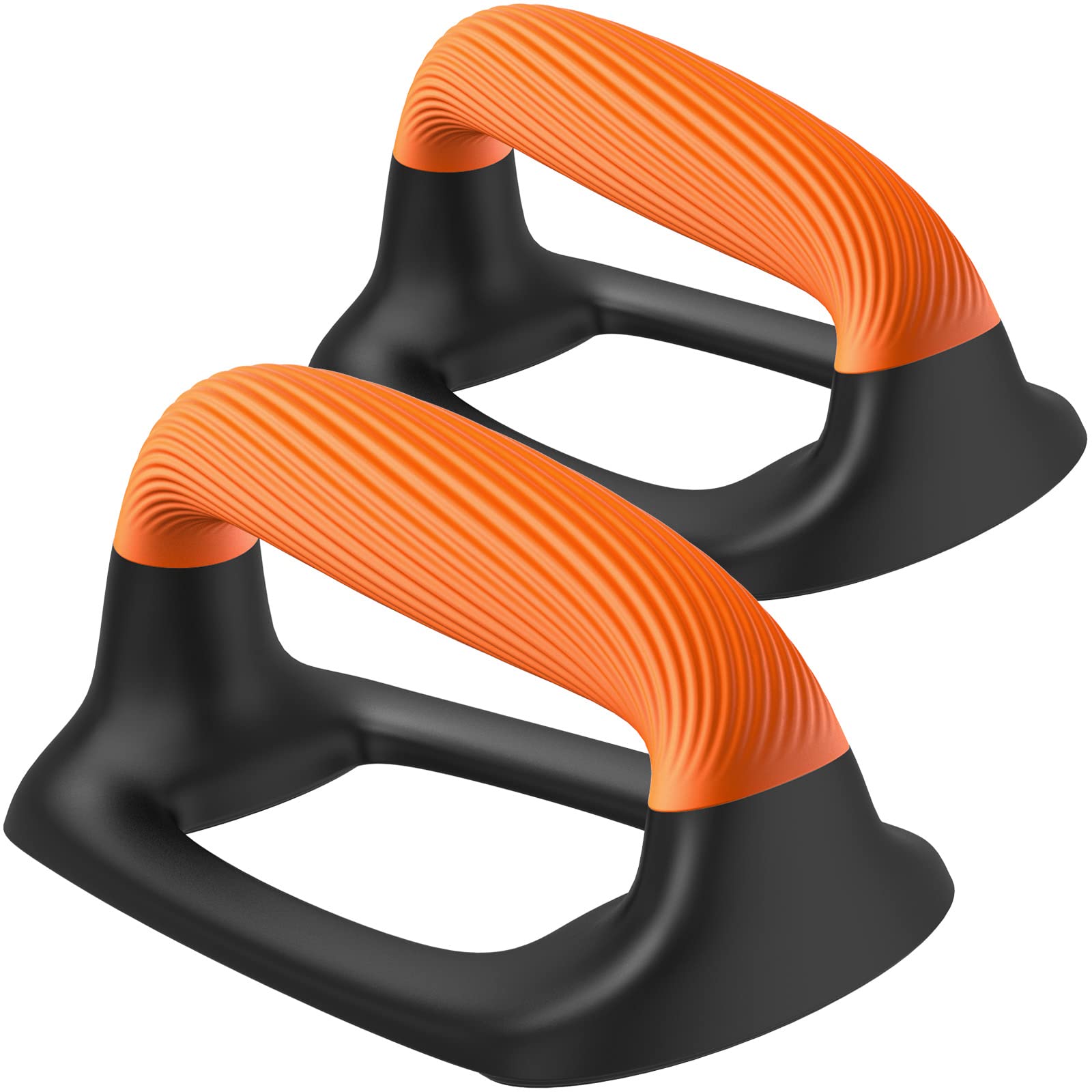 Kipika Push Up Bars, Push up Stands With Thickened Soft Plastic Handle, Stable and Non-Slip Base, Push up Handles Perfect for Floor Strength Training,Black & Orange