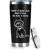 CHICKOR Get Well Soon Gifts for Men Women Post After Surgery, Funny Divorce Break up Gifts For Men Women, Grief Feel Better Gifts, At Least You Don’t Have To Wear a Cone 20 Oz Tumbler