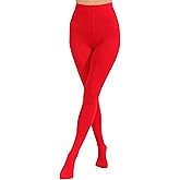 Paralinda Women's 80 Denier Solid Color Opaque Tights, High Waist Footed Pantyhose