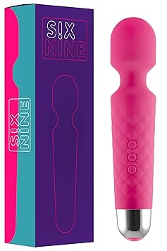 Six Nine Massage Wand Massagestab kabelloser elektrisch - 20 Verschiedene Vibrationsarten 8 Geschwindigkeiten - inkl. Reiseta