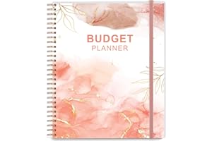 GETVOW Budget Planner & Monthly Bill Organizer with Pockets. Expense Tracker Notebook, Budgeting Journal and Financial Planner Budget Book to Control Your Money, PP Cover, 8" x 9.5" – Rose Watercolor