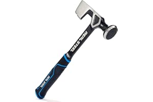 REAL STEEL Drywall Hammer 14 Oz Roofing Hatchet One-piece Forged Milled Face Drywall Ax Wall Board Tool 0521