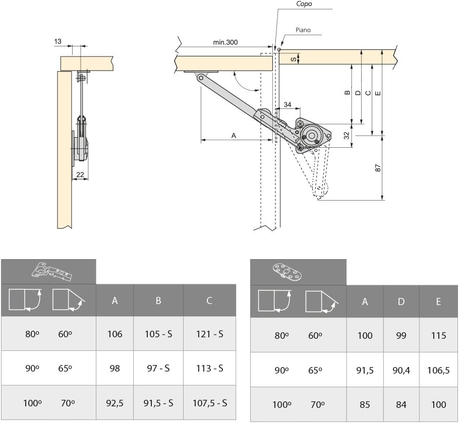 Emuca 1275607 Lift-up Door Stay for Furniture with Fixing Accessories Nickel Plated, Set of 2 Pieces - Image 3