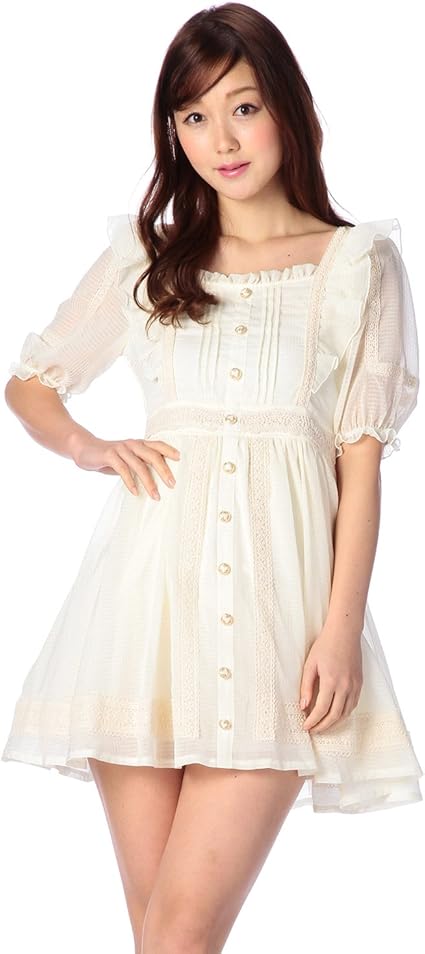 Amazon Co Jp リズリサ ワンピース 151 6045 0 レディース ホワイト 日本 0 Free サイズ 服 ファッション小物