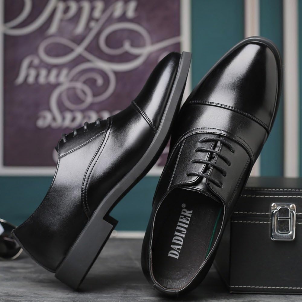 HYF Mens PU Leather Formal Business 