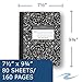 ROARING SPRING Hard Cover Composition Notebook, Black Marble Comp Book, 9.75″ x 7.5″, 5x5 Grid Graph Ruled, 80 Sheets (160 Pages), Made in USA