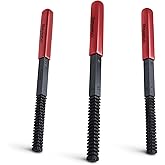 Reywoo 3-Pc Heat-Treated Thread Restorer File Set, Metric SAE UNC UNF | 40Cr Steel, Black Oxide; Restores External Threads; For Bolts, Studs; Removable Handle, Protective Caps; 3 Files, Auto Repair