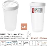 TATAY Twist 0.6 L Food Container with Screw-Top Lid White 8.5x8.5x16.5 cm view 3