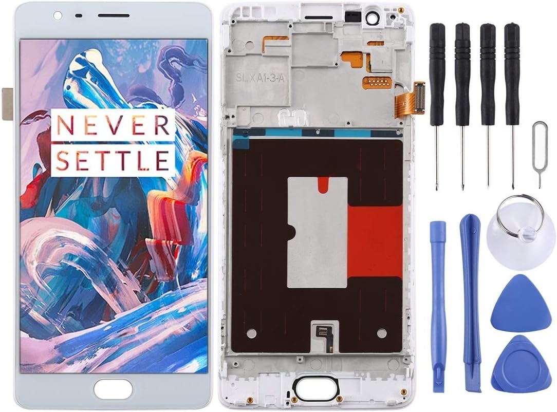 Repair & Spare Parts TFT Material LCD Screen and Digitizer Full Assembly with Frame for OnePlus 3 / 3T A3000 A3010 (Black) (Color : White)