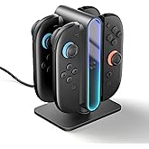 OSTROGEAR Charging Dock for Nintendo Switch 2 Joycon - 4 in 1 RGB Magnetic Fast Charger Station Stand Accessories for Joycon 2 Controller with Type C Cable, Dual-Side Charging & 8 Light Modes