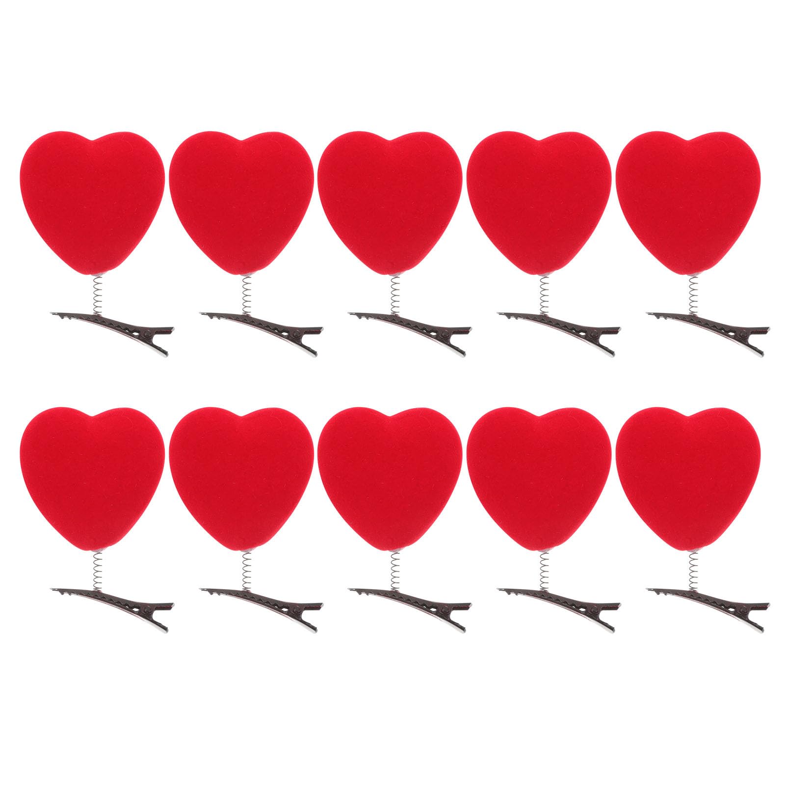 Photo 1 of 10pcs Cute Hair Clips Red Heart Hair Clips for Women Mini Hair Accessories Clips Bopper Hairpins