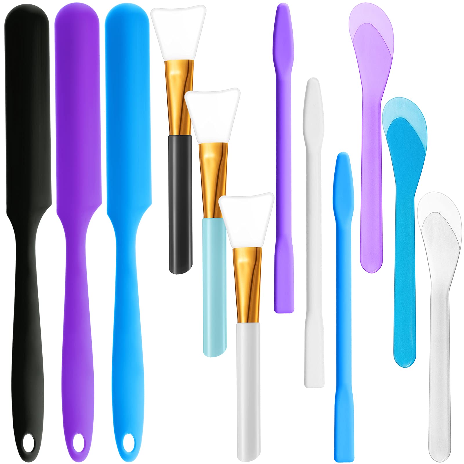 Photo 1 of Patelai 12 Pcs Silicone Stir Sticks Kit, Silicone Epoxy Brushes, Stir Tool Sticks, Mixing Spoon, Scraper DIY Crafts Tools for Resin Epoxy Liquid Paint(Assorted Color)