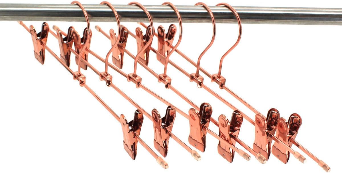 VIPASNAM-10PACK KOOBAY 30CM SHINY GOLD METAL PANTS SKIRT SUIT TROUSERS CLIPS HOOK HANGERS