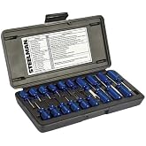 Steelman 19-Piece Master Terminal Tool Kit for Auto Techs, Removes Terminal Block Wires Without Damage, Includes: Tube, Flat, Fork Blade, Single Pin, Sheathing Ripper, &amp; Others