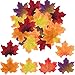 JEMONG 300Pcs Assorted Mixed Fall Colored Artificial Maple Leaves for Weddings, Events and Decorating