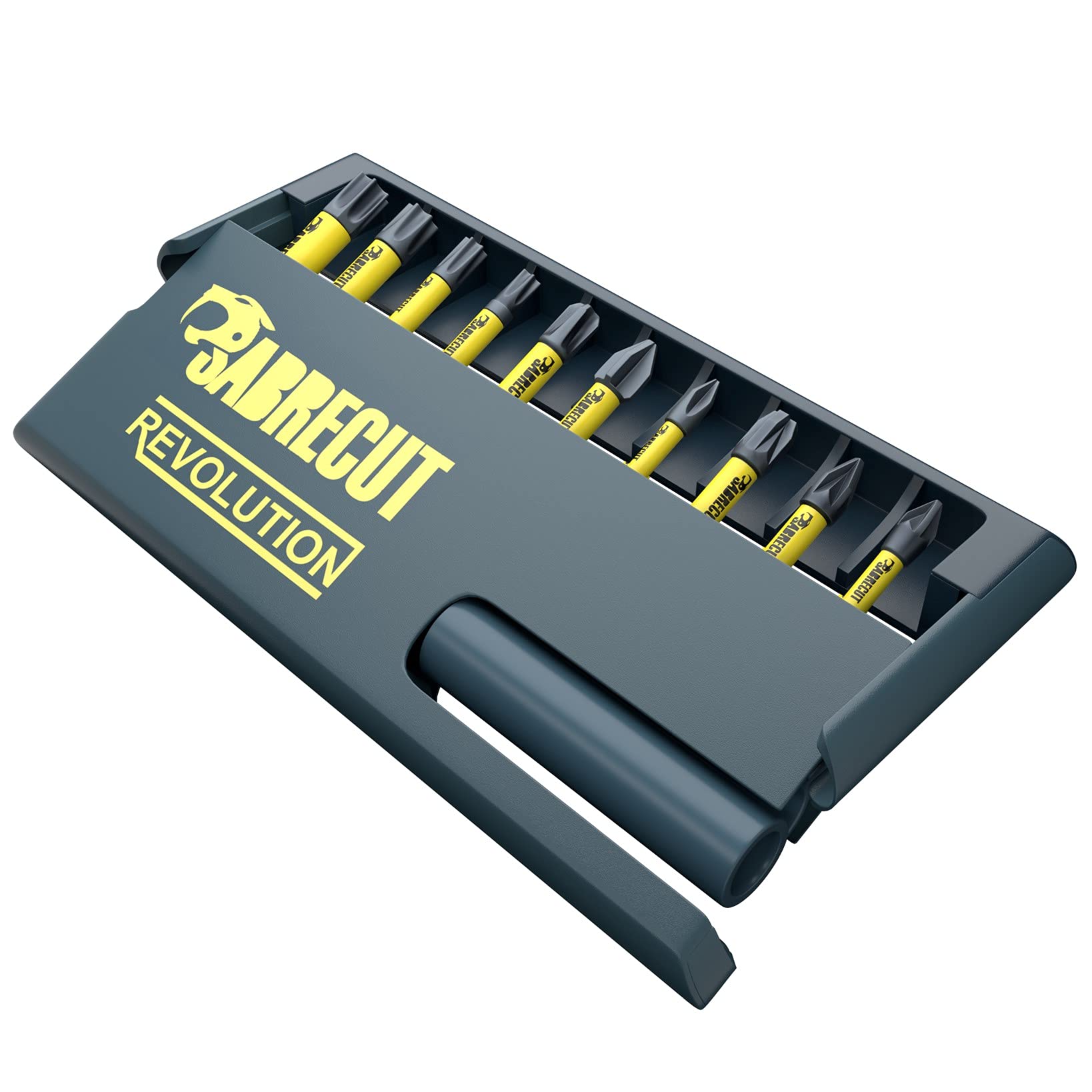 11 x SabreCut SCRKB11MX Professional Magnetic 32mm PZ1 PZ2 PZ3 PH1 PH2 PH3 T20 T25 T30 T40 Pozi Pozidriv Phillips Torx Impact Bits and 60mm Bit Holder in Storage Box