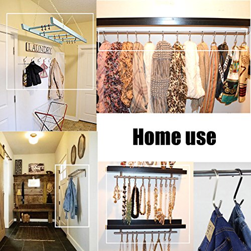 Shells® 10 Pack 4 Inches Silver Color S Shaped Metal Hooks Hangers For Home, Kitchen and Garage