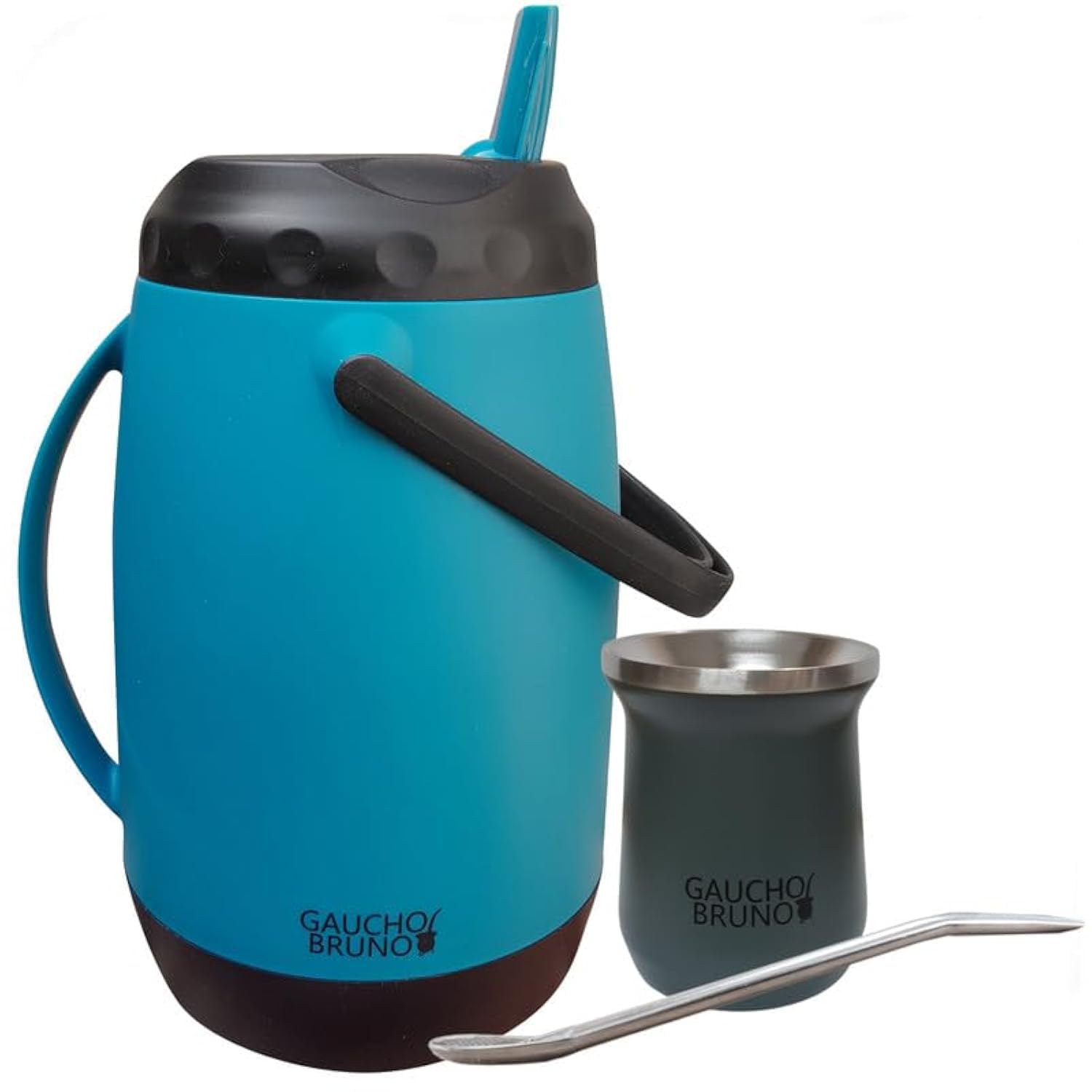 Gaucho Bruno Terere Starter Set, Thermal Mate Cup, Bombilla Straw and 2.5 Litre Paraguayan Flask with Pouring Spout | Comfortable to Hold | Maintains Drink Temperature.