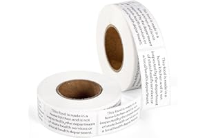 GOKTVAI 1000 Pcs Cottage Food Law Labels Stickers, Thermal Printed Adhesive Labels Home Kitchen Inspection Ingredients Stickers for Home Kitchen Bakery Homemade Food Packaging