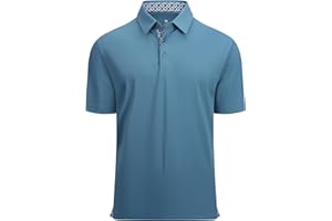 Alex Vando Mens Golf Shirt Moisture Wicking Quick-Dry Solid Short Sleeve Polo Shirts for Men