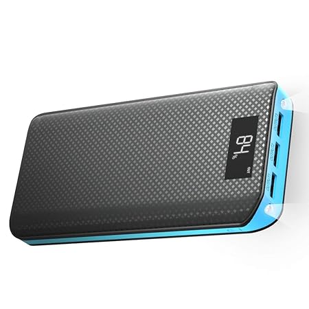 X-DRAGON Externer Akku 20000mAh 3 USB Ports Power Bank mit LCD-Display Handy Ladegerät für iPhoneX/8/8 Plus/7/6s, iPad, Samsu