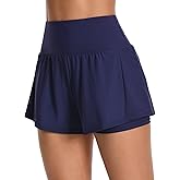 ATTRACO 3" Women High Waisted Swim Board Shorts UPF 50+ Quick Dry Swim Trunks with Liner