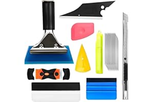 Ywdiml Car Window Tint Tools Kit, 18PCS Vehicle Glass Protective Vinyl Wrap Installing Set, Automotive Film Application Tool with Squeegee & Cutting Knife, Universal for Sedan, RV, SUV