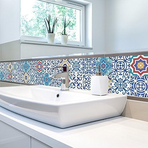 CoSopo Creative Self-adhesive PVC Tile Stickers for Kitchen &amp; Bathroom Decoration- Peel and Stick, Self Stick On, Adhesive Wall Stickers, Floor Stickers 20cmx5m (WST005)