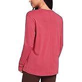 HeyNuts Pima Cotton Workout Long Sleeve Shirts for Women Crew Neck Athletic Basic Shirts Casual Tops
