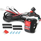 AKD Part 2 Leads Motorcycle Wiring Harness Kit w/Handlebar Switch 10A Blade Fuse 12V LED Light Heavy Duty Nylon Wire for Motorcycle ATV Dirt Bike Motorized Bicycle - Fits 7/8" Handlebars (22mm)