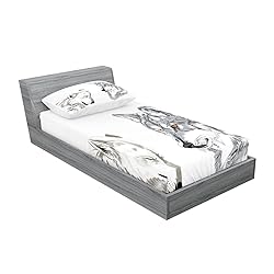 Ambesonne Wolf 2 Pack Fitted Sheet & Pillow Sham