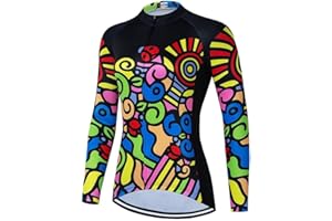 SUDU SUDO Women's Cycling Jersey Long Sleeve Winter Bike Biking Shirts Bicycle Tops Full Zipper