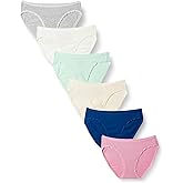 Amazon Essentials Women's Cotton Bikini Brief Underwear (Available in Plus Size), Pack of