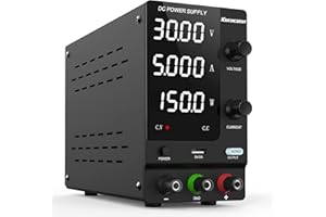 IKococater DC Power Supply Variable 30V 5A with Output Switch, Adjustable Regulated Switching Bench Power Supply with 4-Digits LED Power Display, 5V/2A USB Interface, Accurate Encoder Adjustment Knob