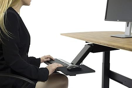 Kt2 Ergonomic Under Desk Keyboard Tray W Large Adjustable Height Range Negative Tilt Best Sit Stand Standing Desk Computer Stand Holder Drawer Shelf Pull Slides Out Sliding Angle Swivels 360 Amazon Co Uk Office Products