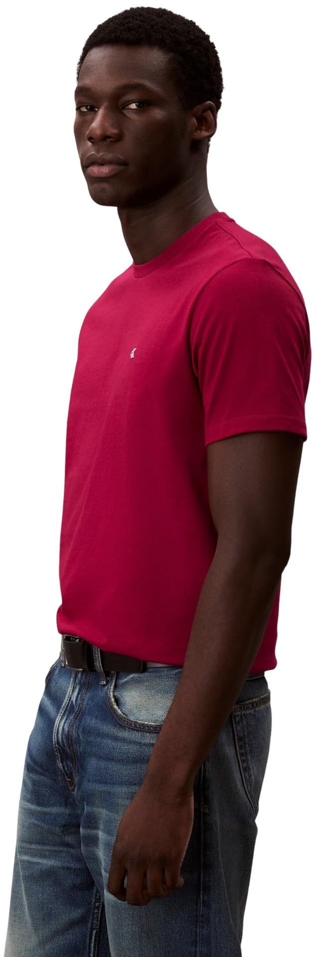 Calvin Klein Herren T-Shirt Kurzarm Classic Monogram Tee mit Rundhalsausschnitt, Rot (Beet Red), L 3