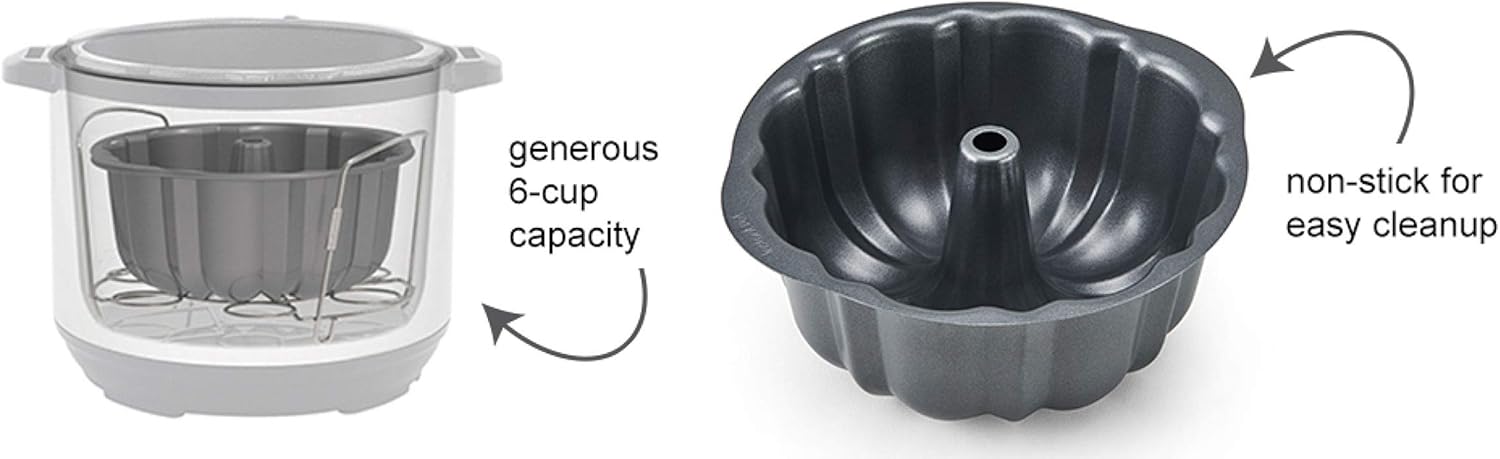 Instant Pot Official Fluted Cake Pan, 7-Inch, Gray: Kitchen & Dining