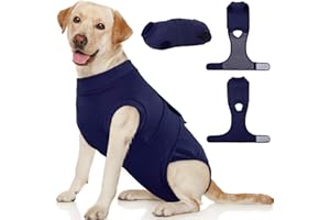 Kuoser Dog Surgery Suit Female Spay, Dog Recovery Suit Male Neuter, Puppy Clothes Onesie for Surgery Anti Licking Abdominal Wounds Pet Surgical Recovery Bodysuit Shirt, Substitute E-Collar & Cone