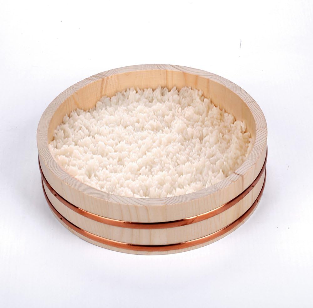 Sushi Hangiri Rice Mixing Bowl, Wooden Sushi rice Bowl 11.81 inch