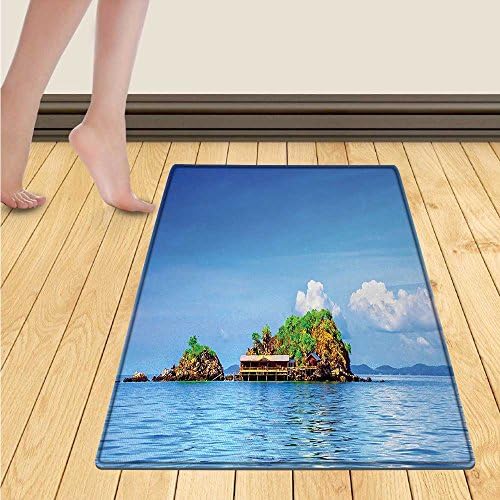 bybyhome Baby Bath Mats for floors Cute Colorful Summer Trees Kids Playroom Girls Boys Childish Branches Plants Artwork Door Mat indoors Bathroom Mats Non Slip 20"x32" Multicolor