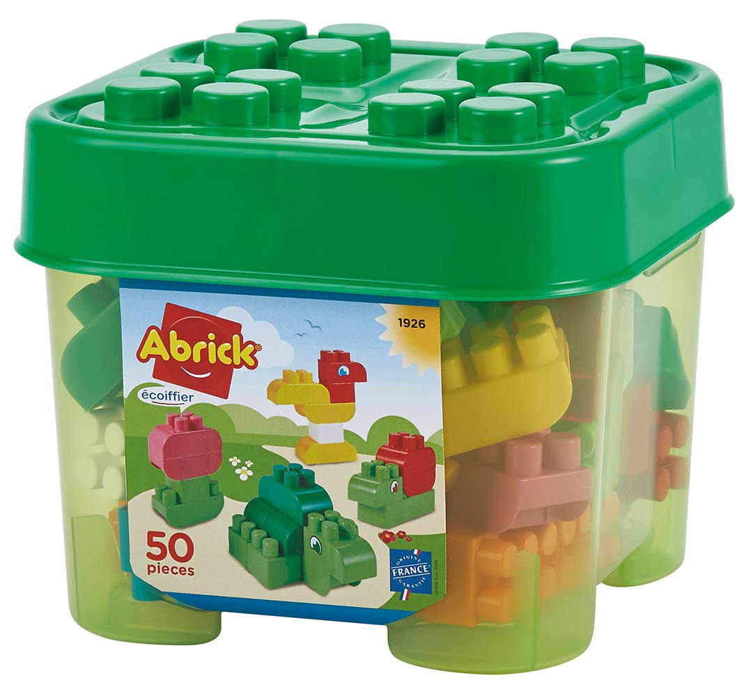 Ecoiffier Jouets 1926 – Abrick Stacking Brick Box – Children's Building Toy – 50 Pieces – From 18 Months – Made in France