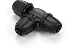 Copadri 1/4 Inch Drip Irrigation Tee Fittings, 25 Pieces 1/4'' Drip Line Barbed Locked Tee Connectors for 1/4 Inch Irrigation Tubing Anti-leak 3-Way Irrigation Parts for Garden Drip Sprinkler Systems