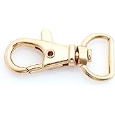 20 pcs Swivel Lobster Clasps 1/2" 5/8" 3/4" 1" Classic Trigger Snap Hooks Purse Landyard Clip (5/8 Inch, Light Gold)